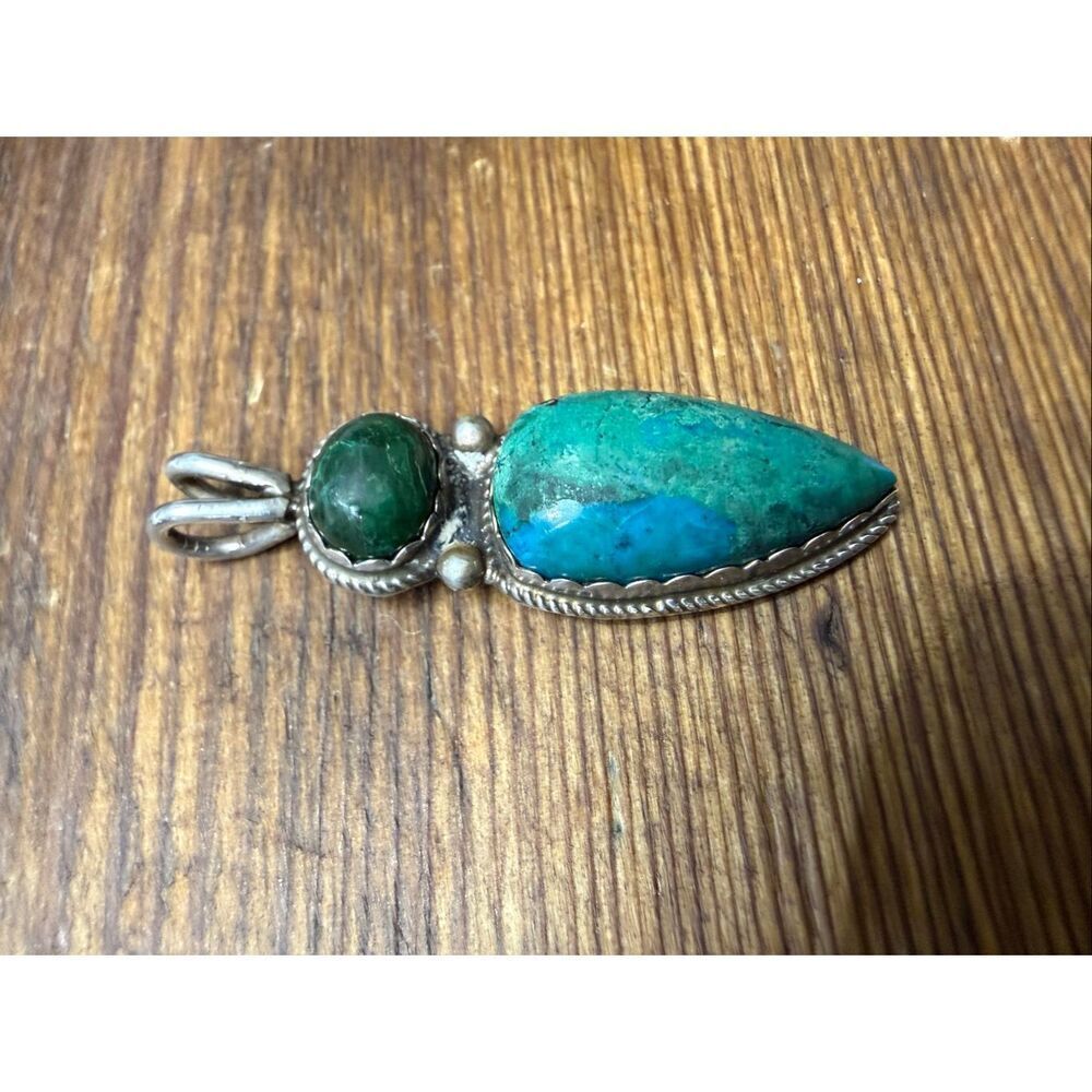 Beautiful vintage sterling silver pendant stamped NJ Sterling, Southwestern / ar - Picture 4 of 6